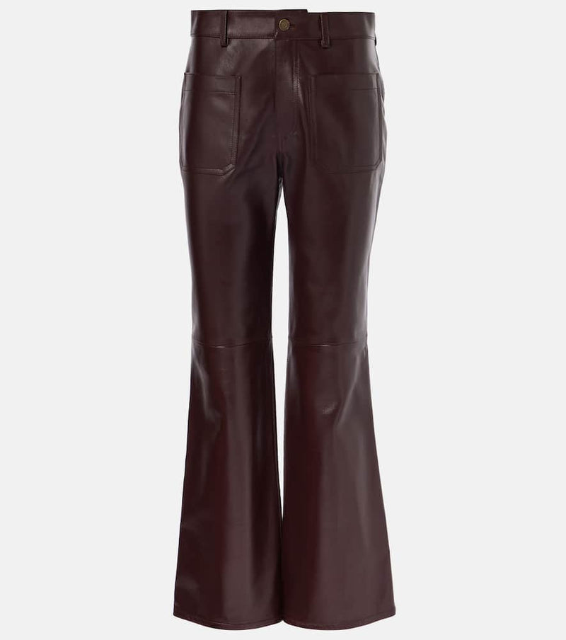 Chloé Mid-rise leather flared pants