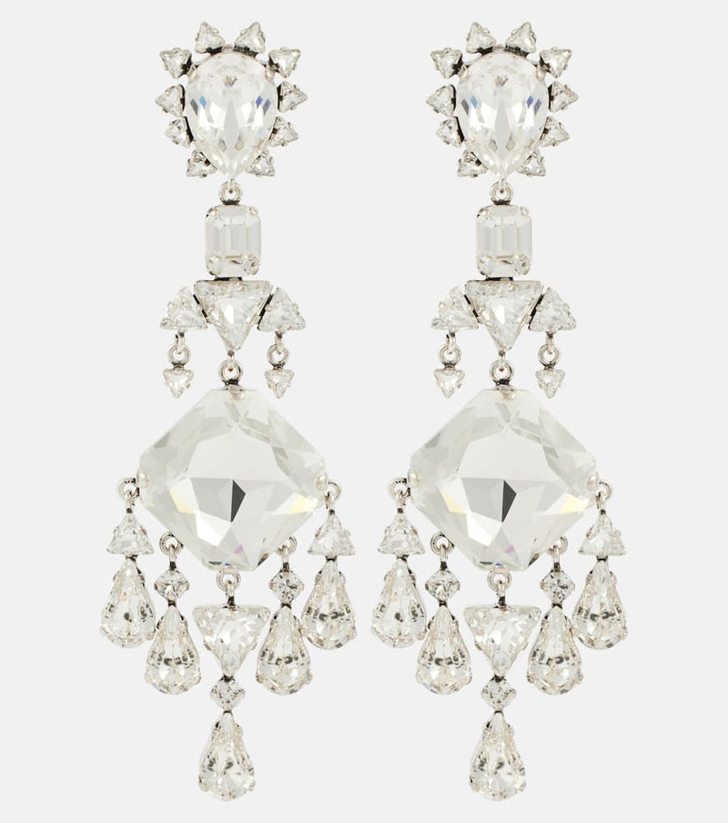 Saint Laurent Crystal-embellished clip-on earrings