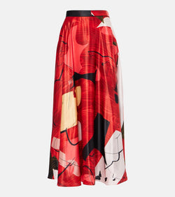 Roksanda Ameera printed satin maxi skirt