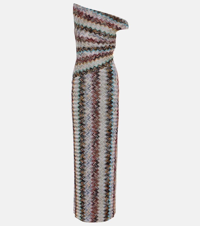 Missoni Zigzag draped lamé maxi dress