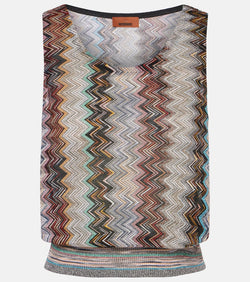 Missoni Zig Zag metallic knit top