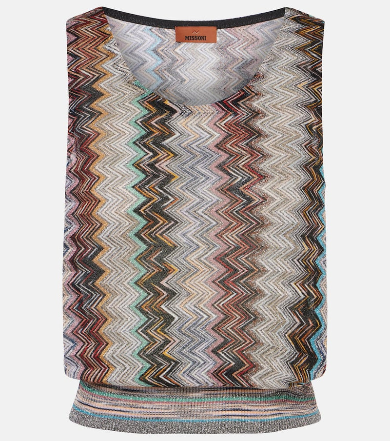 Missoni Zig Zag metallic knit top