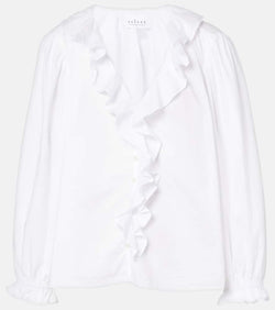 Velvet Cinthia ruffled cotton poplin blouse