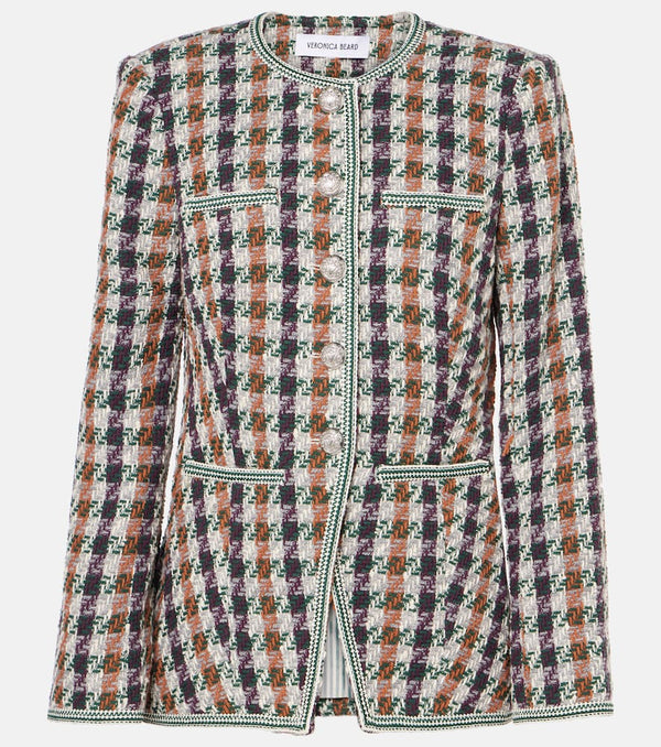 Veronica Beard Alessia houndstooth cotton-blend jacket