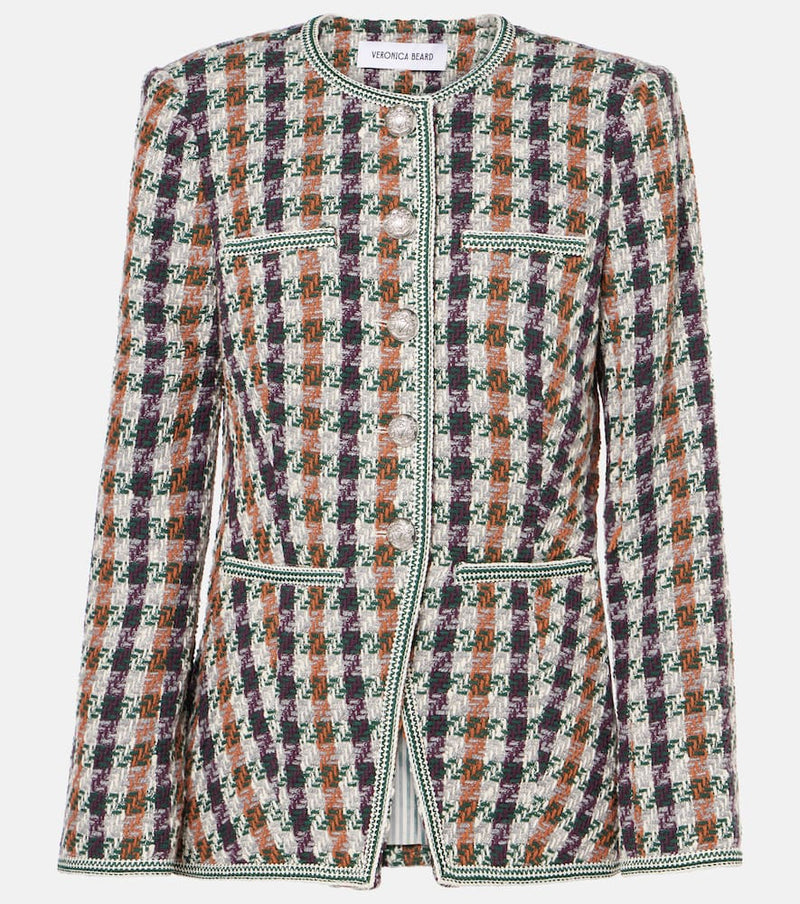 Veronica Beard Alessia houndstooth cotton-blend jacket