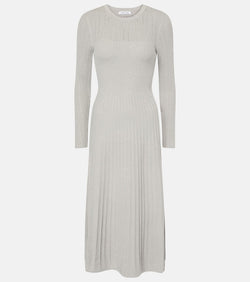 Veronica Beard Nami knitted lamé midi dress