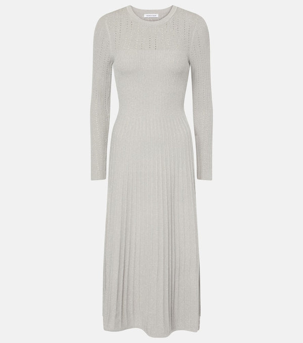 Veronica Beard Nami knitted lamé midi dress