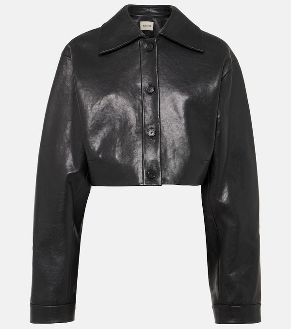 Khaite Sue cropped leather jacket