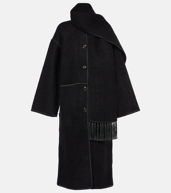 Toteme Embroidered wool-blend scarf coat