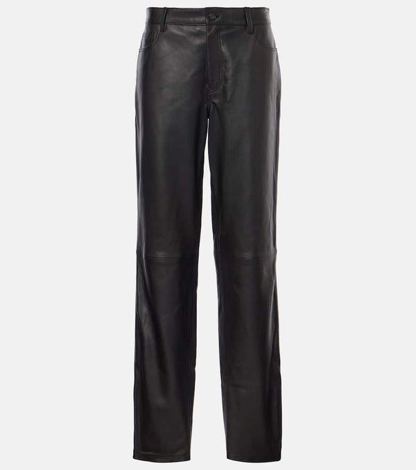 Toteme Mid-rise leather straight pants