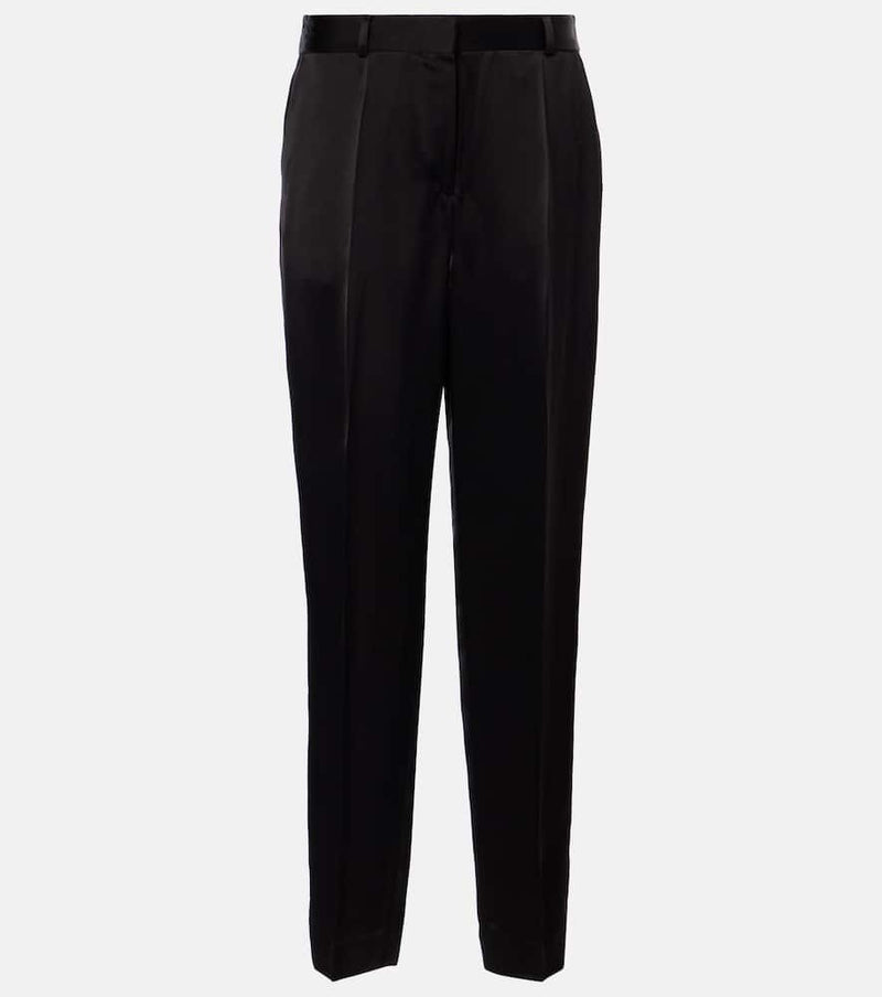 Toteme High-rise satin straight pants