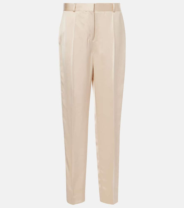 Toteme High-rise satin straight pants