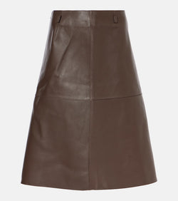 Toteme Leather midi skirt