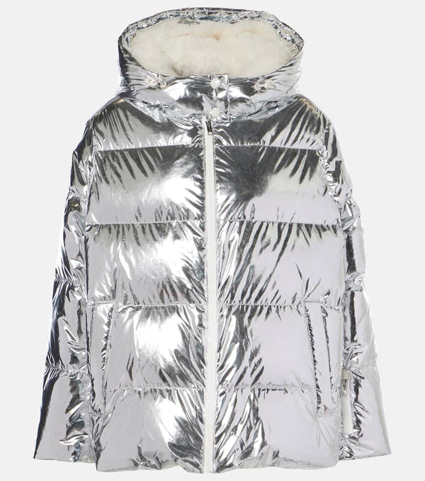 Yves Salomon Quilted metallic-effect down jacket