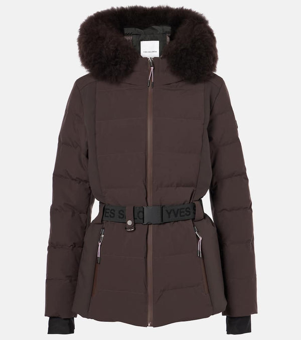 Yves Salomon Veste 64cm shearling-trimmed ski jacket