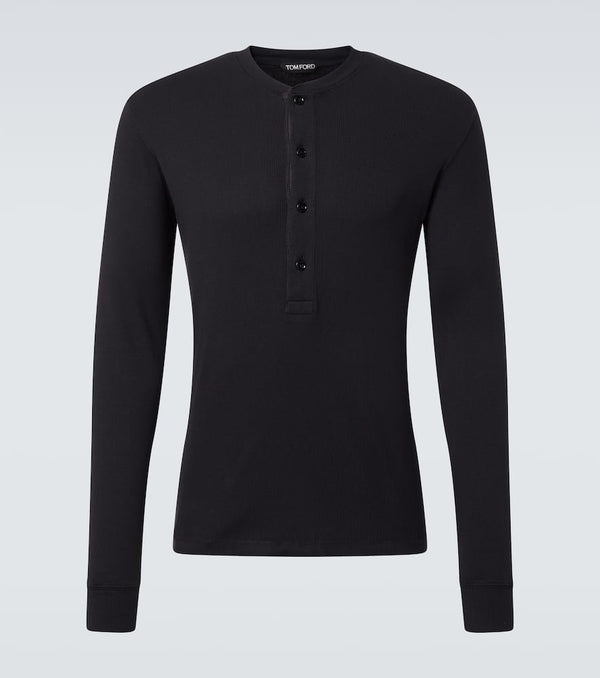 Tom Ford Cotton-blend jersey Henley shirt