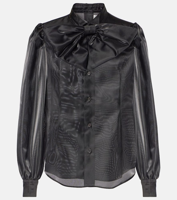 Noir Kei Ninomiya Tie-neck satin shirt