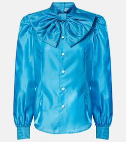 Noir Kei Ninomiya Bow-detail satin blouse