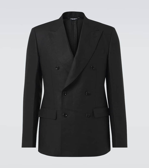 Dolce & Gabbana Double-breasted linen suit jacket