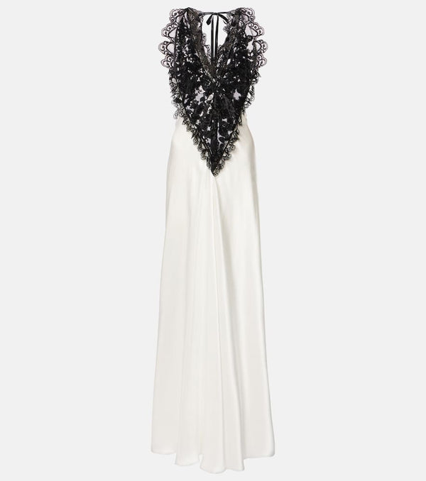 Rodarte Silk-blend satin and lace gown