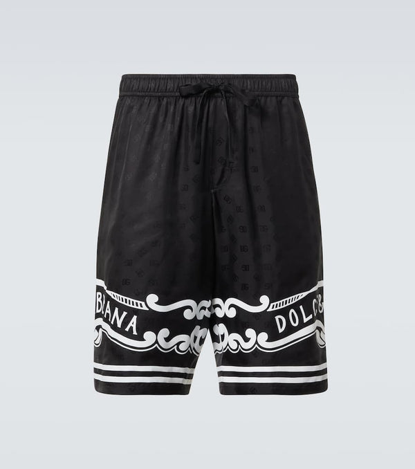 Dolce & Gabbana Paisley silk twill Bermuda shorts