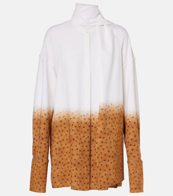 Loewe Printed bow-detail jersey shirt