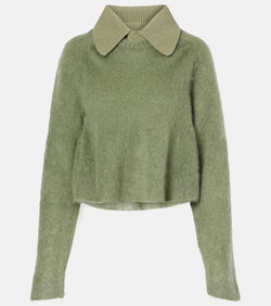 Loewe Peplum mohair-blend polo sweater