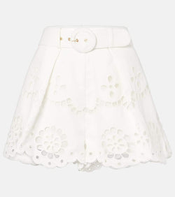 Zimmermann Pop embroidered linen shorts