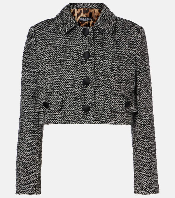 Dolce & Gabbana Cropped wool-blend tweed jacket