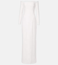 Safiyaa Bridal off-shoulder crepe gown