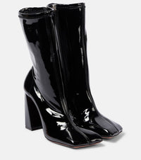 Amina Muaddi Marine 95 latex ankle boots
