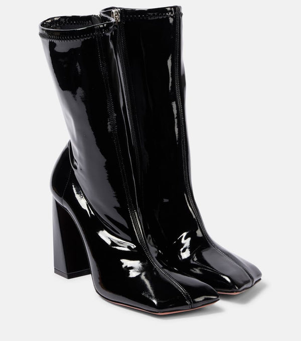 Amina Muaddi Marine 95 latex ankle boots