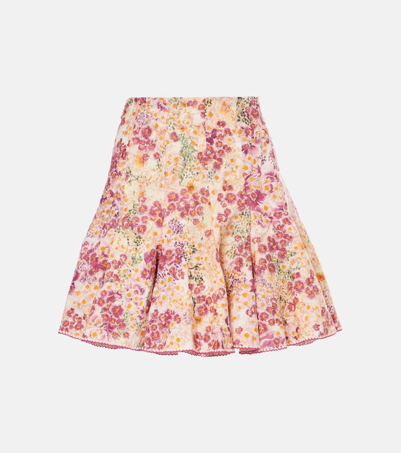 Agua by Agua Bendita Cerezo Florecer floral linen miniskirt