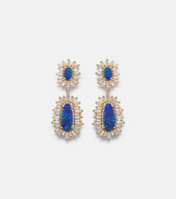 Suzanne Kalan 18kt gold drop earrings with opals and diamonds