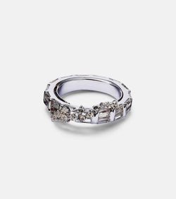 Ananya Scatter 18kt white gold ring with sapphires and diamonds