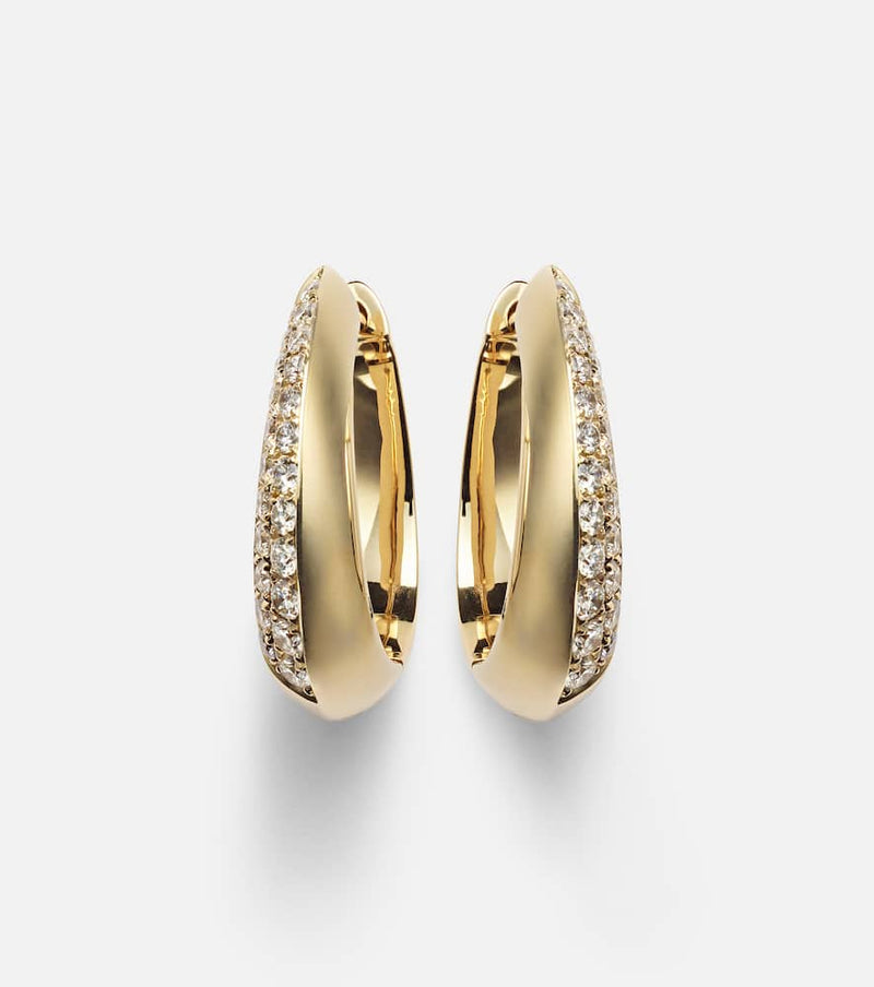 Anita Ko 18kt gold reversible hoop earrings with diamonds