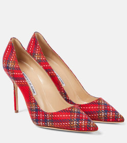 Manolo Blahnik BB 90 plaid pumps