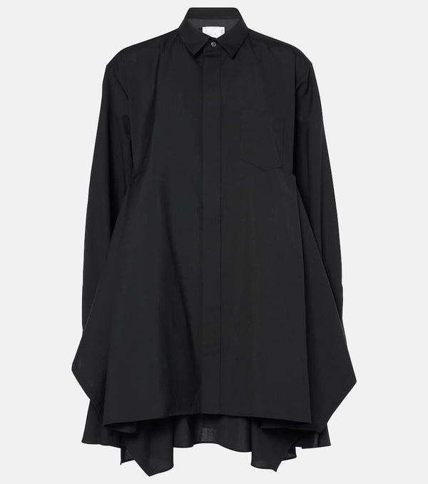 Sacai Draped twill shirt