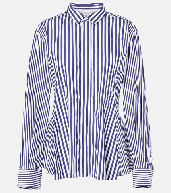 Sacai Striped peplum cotton shirt