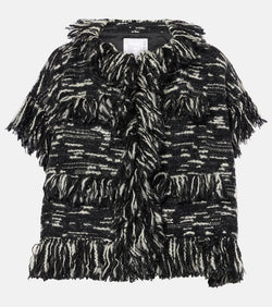 Sacai Fringed wool-blend jacket