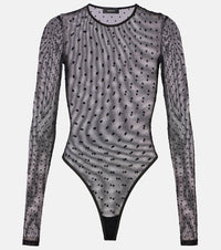 Wardrobe. NYC Polka-dot sheer mesh bodysuit