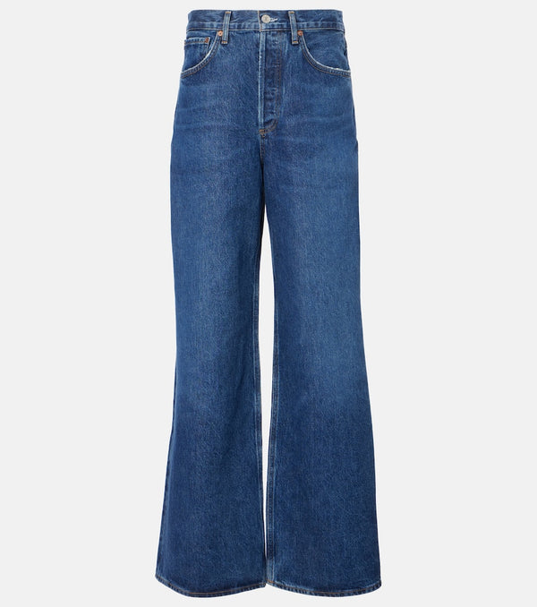 Agolde Dame Jean No Cuff high-rise wide-leg jeans