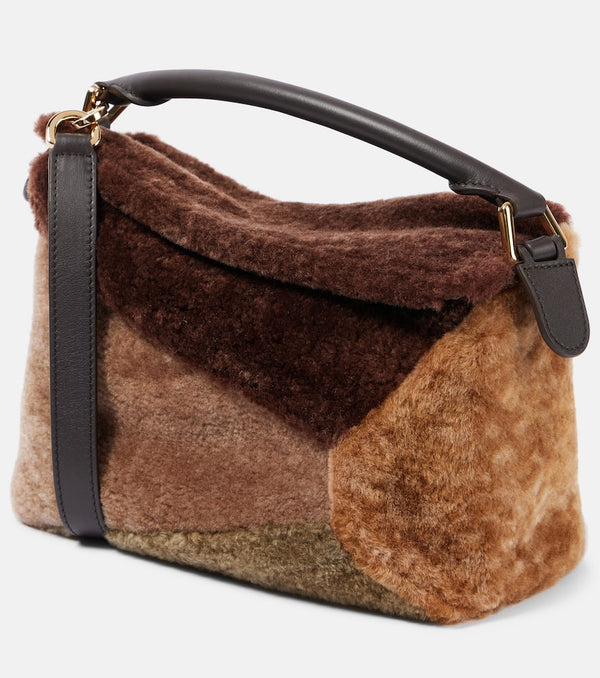 Loewe Puzzle Edge Small shearling shoulder bag