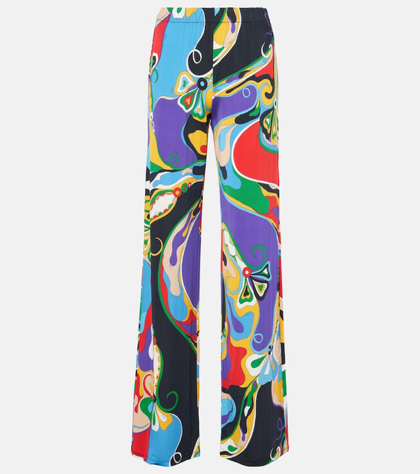 Pucci Orchidee jersey satin straight pants