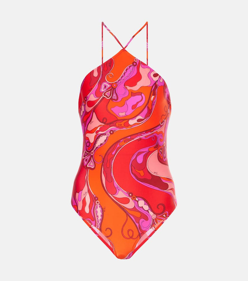 Pucci Orchidee triangle bikini top