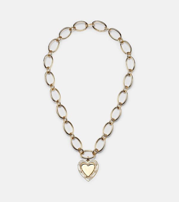 FoundRae Love Heart Token 18kt gold pendant necklace with diamonds