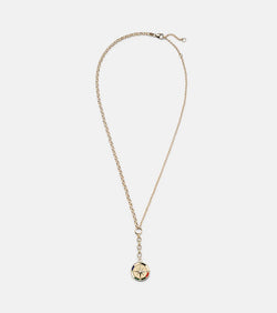 FoundRae Internal Compass 18kt gold necklace with diamond and enamel