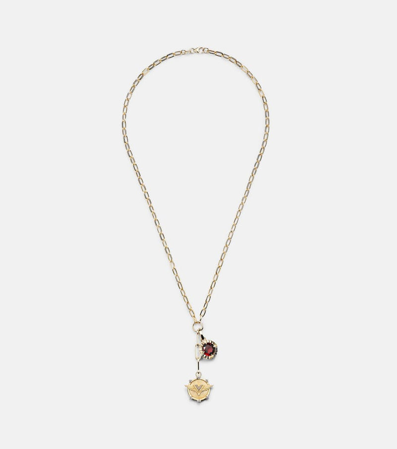 FoundRae Vivacity & Internal Compass 18kt gold necklace with diamonds