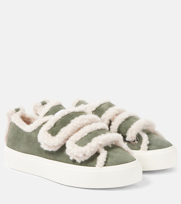 Inuikii Shearling-trimmed suede sneakers | LYBSTORE