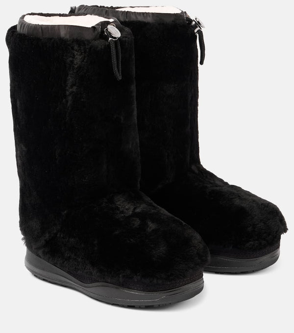 Bogner Shearling-trimmed leather boots